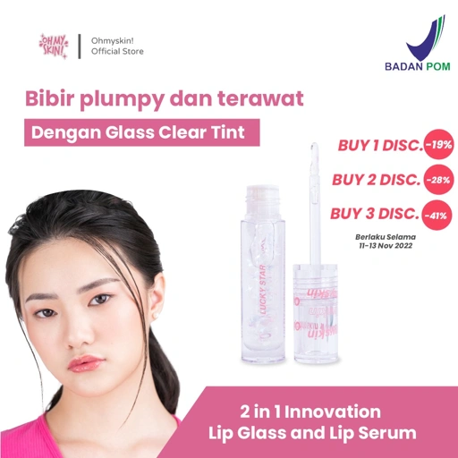 Image of Oh My Skin! Oh My Glass Clear Tint / Lip Glass / Lip Oil / Lip Care melembabkan bibir